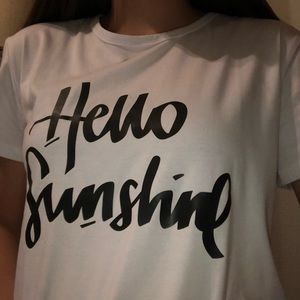 White hello sunshine tee